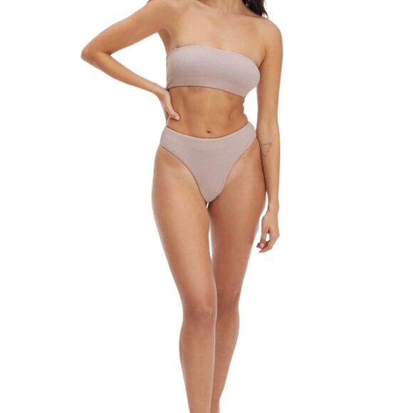 Good American Swim Always Fits Good Waist Bikini Bottom in Shimmer Light Lilac 1 - Picture 1 of 7